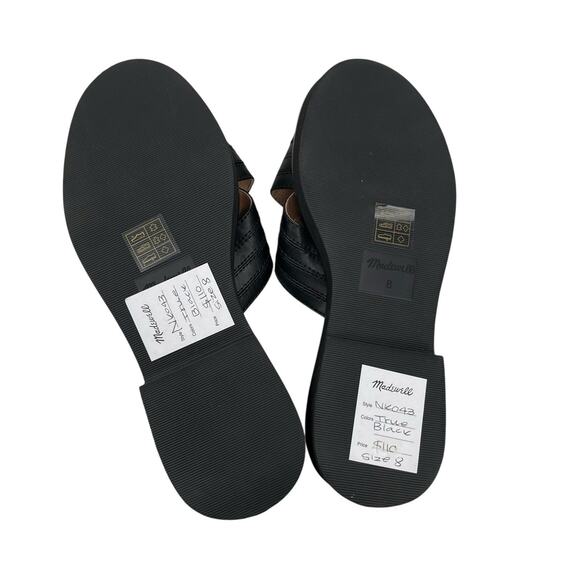 New Madewell The Alina Platform Sandal Black Leather Criss Cross Straps Size 8 - Picture 11 of 14